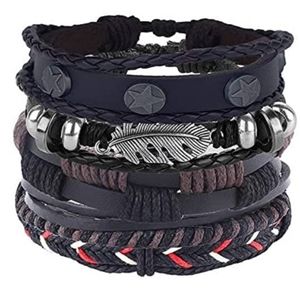 Men's Leather Bracelet Set